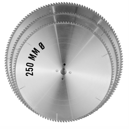 250mm diameter saw blades for cutting aluminium