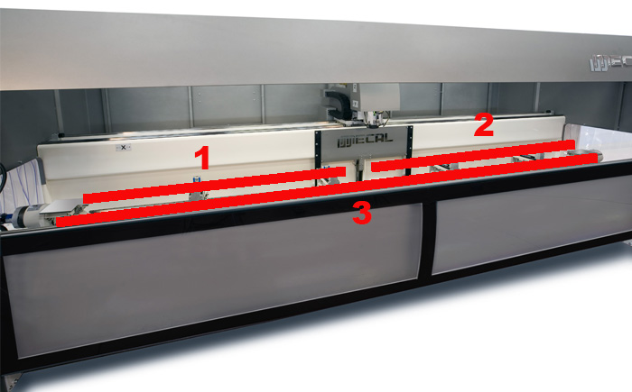 Mecal cnc machining centre material loading zones